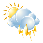 Partly sunny w/ t-storms